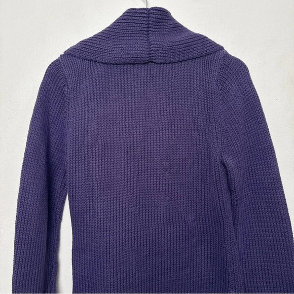 Pure Handknit womens Xsmall/Small Chunky Purple Belt Buckle Cardigan - Picture 12 of 14